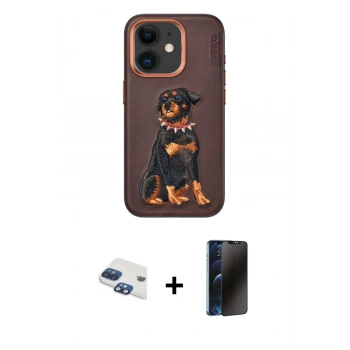 MARSİLYAN™- iPhone 11 Kılıf Nova Form Koleksiyonu - Siyah 3D Antistatik Hayalet Cam Ekran Koruyucu + Pers Alüminyum Kamera Lens - LT