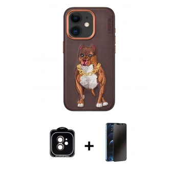 MARSİLYAN™- iPhone 11 Kılıf Nova Form Koleksiyonu - Siyah 3D Antistatik Hayalet Cam Ekran Koruyucu + PVD Metal Kamera Lens - TU
