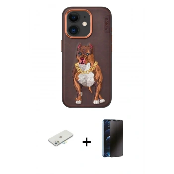 MARSİLYAN™- iPhone 11 Kılıf Nova Form Koleksiyonu - Siyah 3D Antistatik Hayalet Cam Ekran Koruyucu + Renkli Kamera Lens Koruma Cam - SI