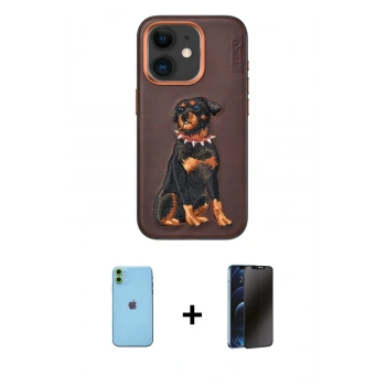 MARSİLYAN™- iPhone 11 Kılıf Nova Form Koleksiyonu - Siyah 3D Antistatik Hayalet Cam Ekran Koruyucu + Neon Fosforlu Kamera Lens - YL