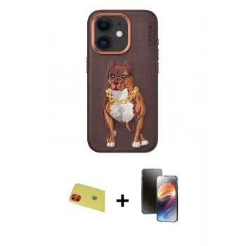 MARSİLYAN™- iPhone 11 Kılıf Nova Form Koleksiyonu - Siyah 3D Antistatik Mat Seramik Nano Ekran Koruyucu + Rainbow Kamera Lens Koruma Cam - KI