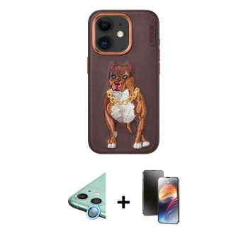 MARSİLYAN™- iPhone 11 Kılıf Nova Form Koleksiyonu - Siyah 3D Antistatik Mat Seramik Nano Ekran Koruyucu + Raze Metal Kamera Lens - MI