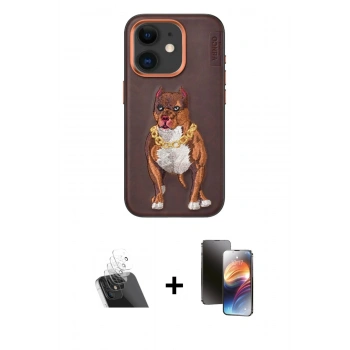 MARSİLYAN™- iPhone 11 Kılıf Nova Form Koleksiyonu - Siyah 3D Antistatik Mat Seramik Nano Ekran Koruyucu + Kamera Lens Koruma Cam - SF