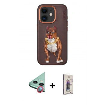 MARSİLYAN™- iPhone 11 Kılıf Nova Form Koleksiyonu - Siyah Bilvis 3D Cam Ekran Koruyucu + Raze Metal Kamera Lens - KI