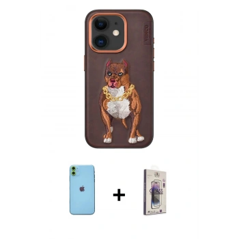 MARSİLYAN™- iPhone 11 Kılıf Nova Form Koleksiyonu - Siyah Bilvis 3D Cam Ekran Koruyucu + Neon Fosforlu Kamera Lens - YL
