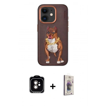 MARSİLYAN™- iPhone 11 Kılıf Nova Form Koleksiyonu - Siyah Bilvis 3D Cam Ekran Koruyucu + PVD Metal Kamera Lens - TU
