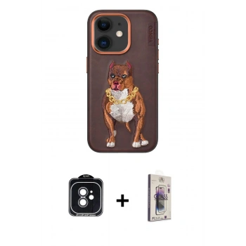 MARSİLYAN™- iPhone 11 Kılıf Nova Form Koleksiyonu - Siyah Bilvis 3D Cam Ekran Koruyucu + PVD Metal Kamera Lens - SH