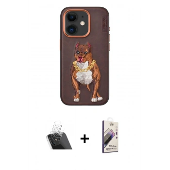 MARSİLYAN™- iPhone 11 Kılıf Nova Form Koleksiyonu - Siyah Bilvis 3D Mat Cam Ekran Koruyucu + Kamera Lens Koruma Cam - SF