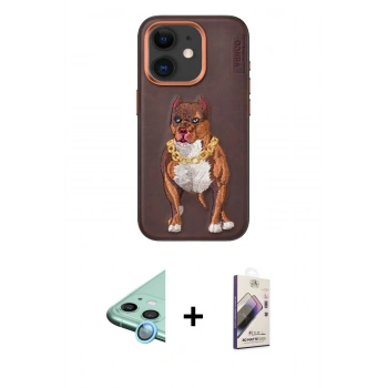 MARSİLYAN™- iPhone 11 Kılıf Nova Form Koleksiyonu - Siyah Bilvis 3D Mat Cam Ekran Koruyucu + Raze Metal Kamera Lens - MI