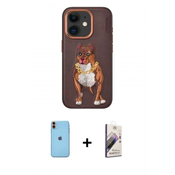 MARSİLYAN™- iPhone 11 Kılıf Nova Form Koleksiyonu - Siyah Bilvis 3D Mat Cam Ekran Koruyucu + Neon Fosforlu Kamera Lens - TU
