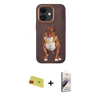MARSİLYAN™- iPhone 11 Kılıf Nova Form Koleksiyonu - Siyah Bilvis 3D Mat Cam Ekran Koruyucu + Rainbow Kamera Lens Koruma Cam - KI