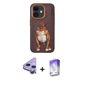 MARSİLYAN™- iPhone 11 Kılıf Nova Form Koleksiyonu - Siyah Bilvis 5in1 3D Magic Cam Ekran Koruyucu + Raze Metal Kamera Lens - MR
