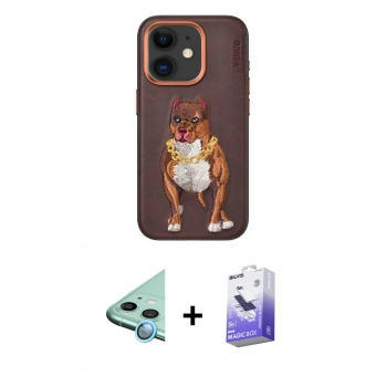 MARSİLYAN™- iPhone 11 Kılıf Nova Form Koleksiyonu - Siyah Bilvis 5in1 5D Magic Hayalet Cam Ekran Koruyucu + Raze Metal Kamera Lens - MI