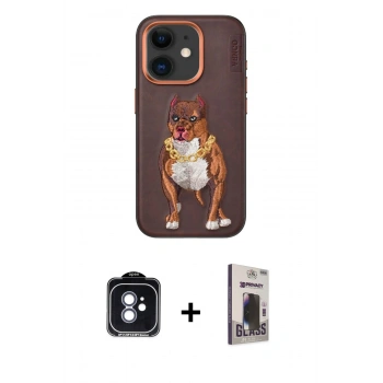 MARSİLYAN™- iPhone 11 Kılıf Nova Form Koleksiyonu - Siyah Bilvis Hayalet Cam Ekran Koruyucu + PVD Metal Kamera Lens - MI