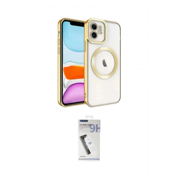 MARSİLYAN™- iPhone 11 Kılıf Nova Işık Özel Seri - Şeffaf Uv Polymer Nano Ekran Koruyucu