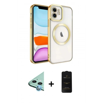 MARSİLYAN™- iPhone 11 Kılıf Nova Işık Özel Seri - Siyah 6D Antistatik Mat Seramik Hayalet Nano Ekran Koruyucu + Raze Metal Kamera Lens - MI