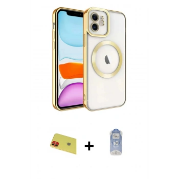 MARSİLYAN™- iPhone 11 Kılıf Nova Işık Özel Seri - Siyah Joko Magic 5D Cam + Rainbow Kamera Lens Koruma Cam - KI