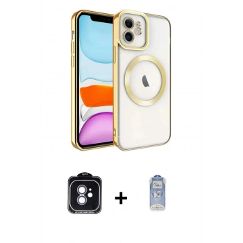 MARSİLYAN™- iPhone 11 Kılıf Nova Işık Özel Seri - Siyah Joko Magic 5D Cam + PVD Metal Kamera Lens - MI