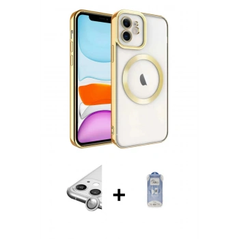 MARSİLYAN™- iPhone 11 Kılıf Nova Işık Özel Seri - Siyah Joko Magic 5D Cam + Raze Metal Kamera Lens - GS