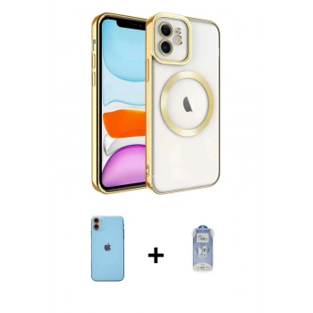 MARSİLYAN™- iPhone 11 Kılıf Nova Işık Özel Seri - Siyah Joko Magic 5D Cam + Neon Fosforlu Kamera Lens - TU
