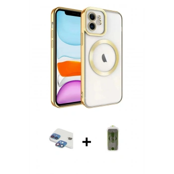 MARSİLYAN™- iPhone 11 Kılıf Nova Işık Özel Seri - Siyah Joko Magic 5D Hayalet Cam + Pers Alüminyum Kamera Lens - GI