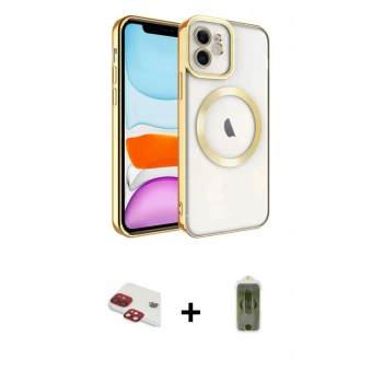 MARSİLYAN™- iPhone 11 Kılıf Nova Işık Özel Seri - Siyah Joko Magic 5D Hayalet Cam + Pers Alüminyum Kamera Lens - KI