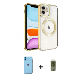 MARSİLYAN™- iPhone 11 Kılıf Nova Işık Özel Seri - Siyah Joko Magic 5D Hayalet Cam + Neon Fosforlu Kamera Lens - MI