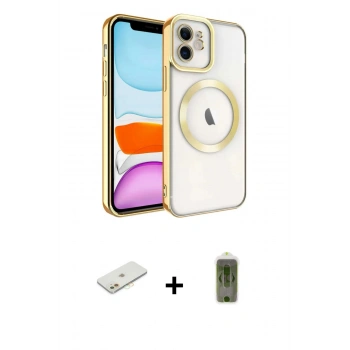 MARSİLYAN™- iPhone 11 Kılıf Nova Işık Özel Seri - Siyah Joko Magic 5D Hayalet Cam + Renkli Kamera Lens Koruma Cam - TU