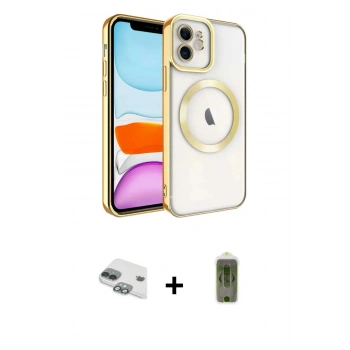 MARSİLYAN™- iPhone 11 Kılıf Nova Işık Özel Seri - Siyah Joko Magic 5D Hayalet Cam + Pers Alüminyum Kamera Lens - YL