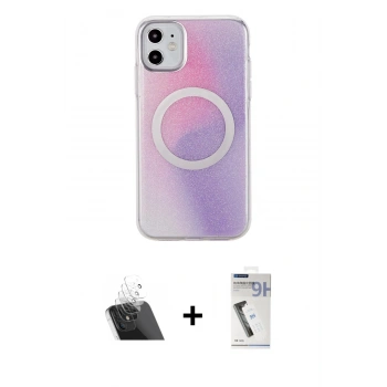 MARSİLYAN™- iPhone 11 Kılıf Pusula Form - Şeffaf Uv Polymer Nano Ekran Koruyucu + Kamera Lens Koruma Cam - SF