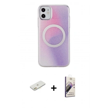 MARSİLYAN™- iPhone 11 Kılıf Pusula Form - Siyah Bilvis 3D Mat Cam Ekran Koruyucu + Renkli Kamera Lens Koruma Cam - TU
