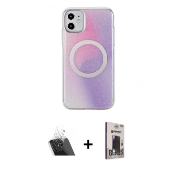 MARSİLYAN™- iPhone 11 Kılıf Pusula Form - Siyah Bilvis Hayalet Cam Ekran Koruyucu + Kamera Lens Koruma Cam - SF