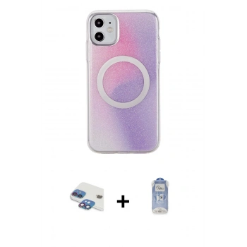 MARSİLYAN™- iPhone 11 Kılıf Pusula Form - Siyah Joko Magic 5D Cam + Pers Alüminyum Kamera Lens - GI