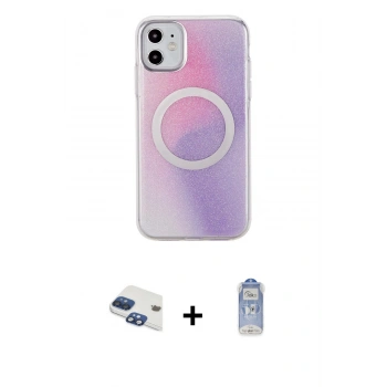 MARSİLYAN™- iPhone 11 Kılıf Pusula Form - Siyah Joko Magic 5D Cam + Pers Alüminyum Kamera Lens - LT