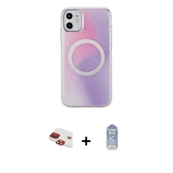 MARSİLYAN™- iPhone 11 Kılıf Pusula Form - Siyah Joko Magic 5D Cam + Pers Alüminyum Kamera Lens - KI