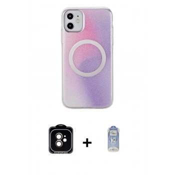 MARSİLYAN™- iPhone 11 Kılıf Pusula Form - Siyah Joko Magic 5D Cam + PVD Metal Kamera Lens - TU