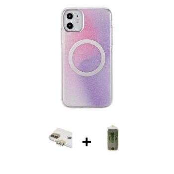 MARSİLYAN™- iPhone 11 Kılıf Pusula Form - Siyah Joko Magic 5D Hayalet Cam + Pers Alüminyum Kamera Lens - GD