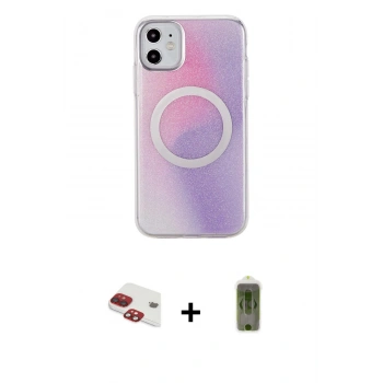 MARSİLYAN™- iPhone 11 Kılıf Pusula Form - Siyah Joko Magic 5D Hayalet Cam + Pers Alüminyum Kamera Lens - KI