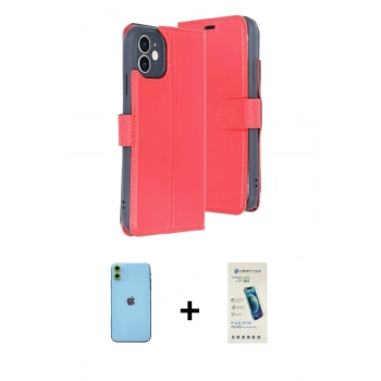 MARSİLYAN™- iPhone 11 Kılıf Siluet Işık Serisi - Şeffaf Pasifik Cam Ekran Koruyucu + Neon Fosforlu Kamera Lens - YL