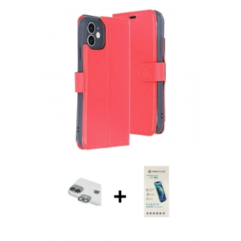 MARSİLYAN™- iPhone 11 Kılıf Siluet Işık Serisi - Şeffaf Pasifik Cam Ekran Koruyucu + Pers Alüminyum Kamera Lens - YL