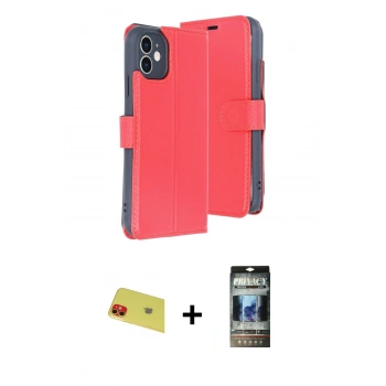 MARSİLYAN™- iPhone 11 Kılıf Siluet Işık Serisi - Siyah 34D Hayalet Izgaralı Cam + Rainbow Kamera Lens Koruma Cam - KI