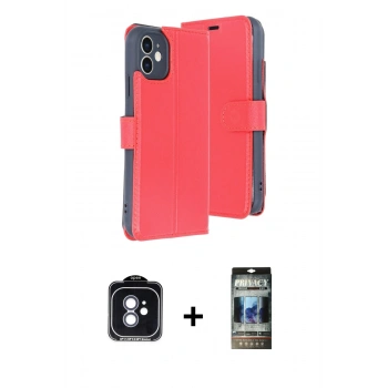 MARSİLYAN™- iPhone 11 Kılıf Siluet Işık Serisi - Siyah 34D Hayalet Izgaralı Cam + PVD Metal Kamera Lens - MI