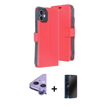 MARSİLYAN™- iPhone 11 Kılıf Siluet Işık Serisi - Siyah 3D Antistatik Hayalet Cam Ekran Koruyucu + Raze Metal Kamera Lens - MR
