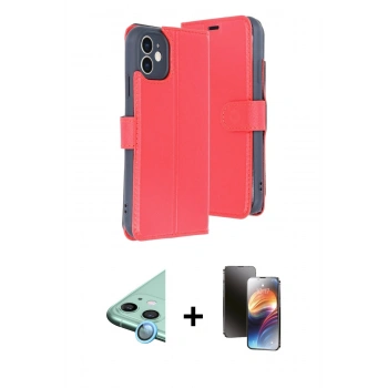 MARSİLYAN™- iPhone 11 Kılıf Siluet Işık Serisi - Siyah 3D Antistatik Mat Seramik Nano Ekran Koruyucu + Raze Metal Kamera Lens - MI
