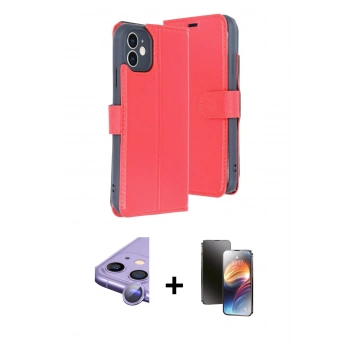 MARSİLYAN™- iPhone 11 Kılıf Siluet Işık Serisi - Siyah 3D Antistatik Mat Seramik Nano Ekran Koruyucu + Raze Metal Kamera Lens - MR