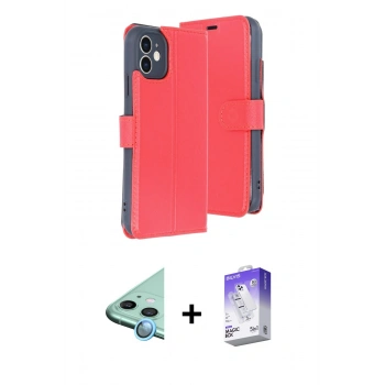 MARSİLYAN™- iPhone 11 Kılıf Siluet Işık Serisi - Siyah Bilvis 5in1 3D Magic Cam Ekran Koruyucu + Raze Metal Kamera Lens - MI