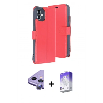 MARSİLYAN™- iPhone 11 Kılıf Siluet Işık Serisi - Siyah Bilvis 5in1 3D Magic Cam Ekran Koruyucu + Raze Metal Kamera Lens - MR