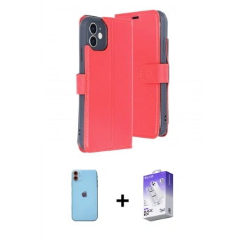 MARSİLYAN™- iPhone 11 Kılıf Siluet Işık Serisi - Siyah Bilvis 5in1 3D Magic Cam Ekran Koruyucu + Neon Fosforlu Kamera Lens - TU