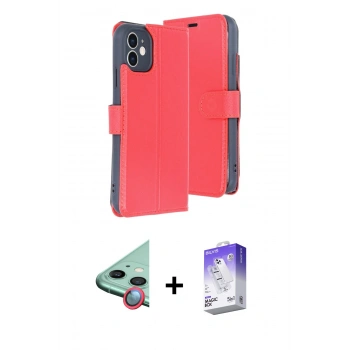 MARSİLYAN™- iPhone 11 Kılıf Siluet Işık Serisi - Siyah Bilvis 5in1 3D Magic Cam Ekran Koruyucu + Raze Metal Kamera Lens - KI