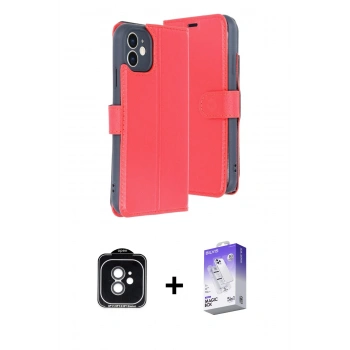 MARSİLYAN™- iPhone 11 Kılıf Siluet Işık Serisi - Siyah Bilvis 5in1 3D Magic Cam Ekran Koruyucu + PVD Metal Kamera Lens - YL